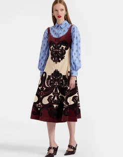 Ella Midi DressCorsini Placée Cream in Cotton Velvet