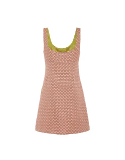 Ella Mini DressTulip Pale Pink in Jacquard Embroidered