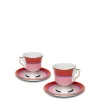 Espresso Cup & Saucer Set of 2Rainbow Rosa in Porcelain