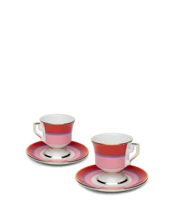 Espresso Cup & Saucer Set of 2Rainbow Rosa in Porcelain