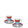 Espresso Cup & Saucer Set of 2Rainbow Azzurro in Porcelain