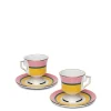 Espresso Cup & Saucer Set of 2Rainbow Giallo in Porcelain
