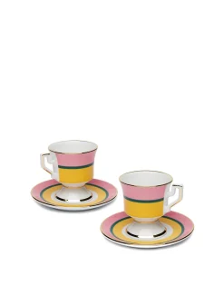 Espresso Cup & Saucer Set of 2Rainbow Giallo in Porcelain