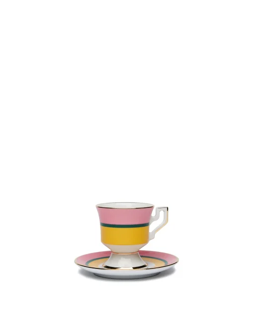 Espresso Cup & Saucer Set of 2Rainbow Giallo in Porcelain