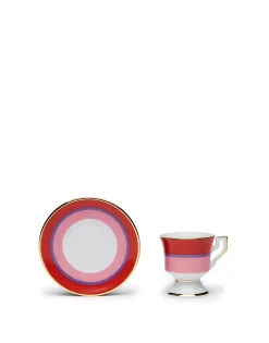 Espresso Cup & Saucer Set of 2Rainbow Rosa in Porcelain