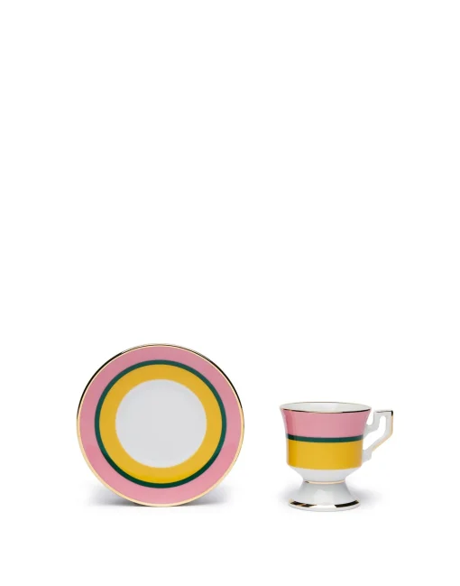 Espresso Cup & Saucer Set of 2Rainbow Giallo in Porcelain
