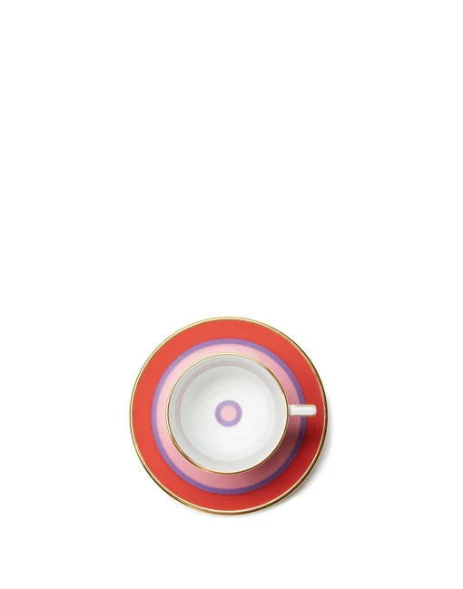 Espresso Cup & Saucer Set of 2Rainbow Rosa in Porcelain