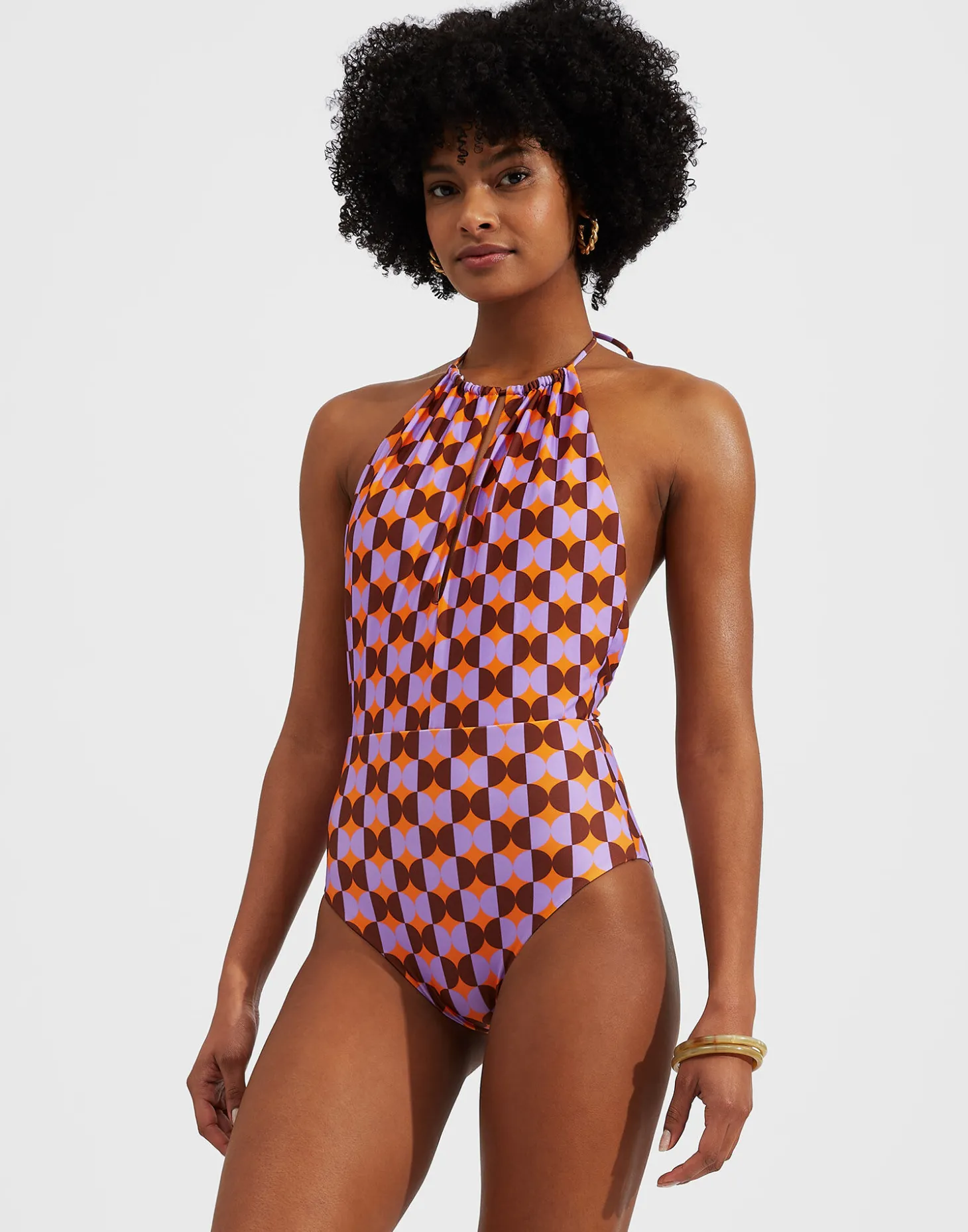 Esther SwimsuitMezzaluna Orange in Lycra