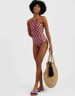 Esther SwimsuitMezzaluna Orange in Lycra