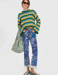 Fancy Crop Jeans (With Feathers)Anemone in Denim
