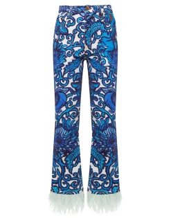 Fancy Crop Jeans (With Feathers)Anemone in Denim