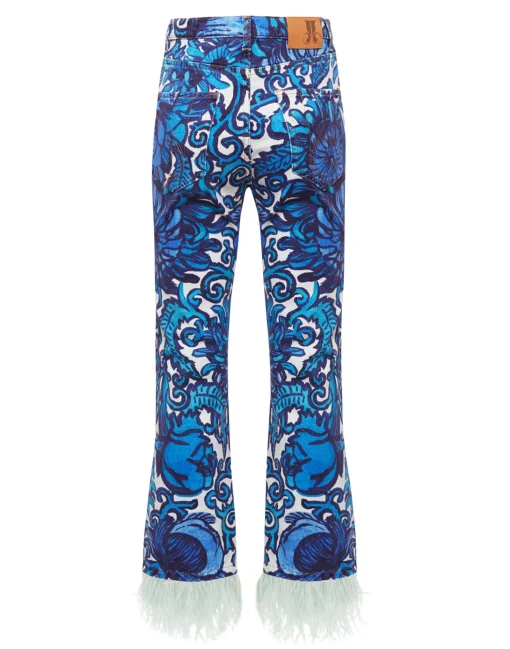 Fancy Crop Jeans (With Feathers)Anemone in Denim