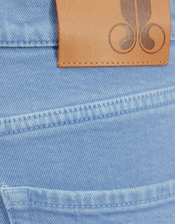 Fancy Crop Jeans (With Feathers)Light Blue in Denim