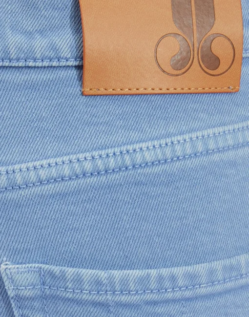 Fancy Crop Jeans (With Feathers)Light Blue in Denim