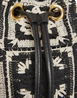 Feria Crossbody BagMini Tiles Black in Macramé