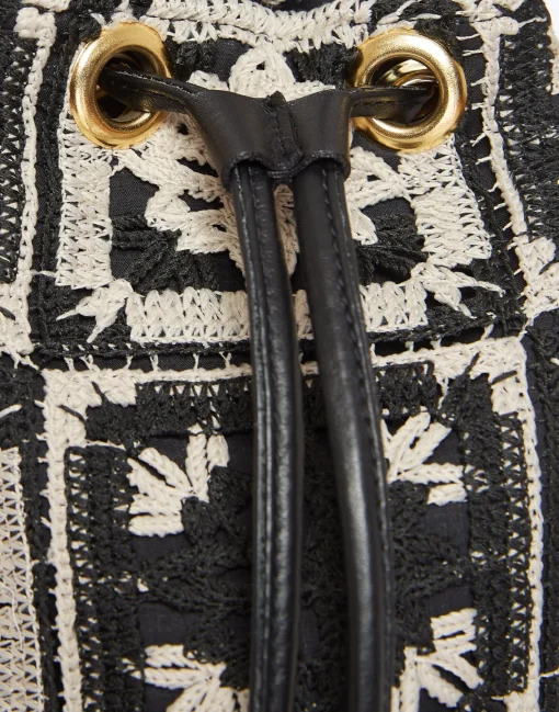 Feria Crossbody BagMini Tiles Black in Macramé