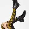 Flocked TightsBlack & Yellow in Flocked Nylon