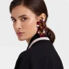 Flora EarringsSolid Burgundy in Macro Pansy