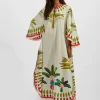 Flying DressPalme Placée in Popeline Cotton
