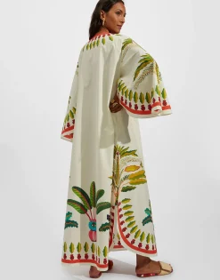 Flying DressPalme Placée in Popeline Cotton