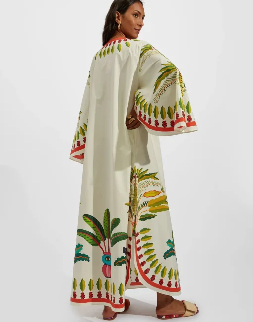 Flying DressPalme Placée in Popeline Cotton