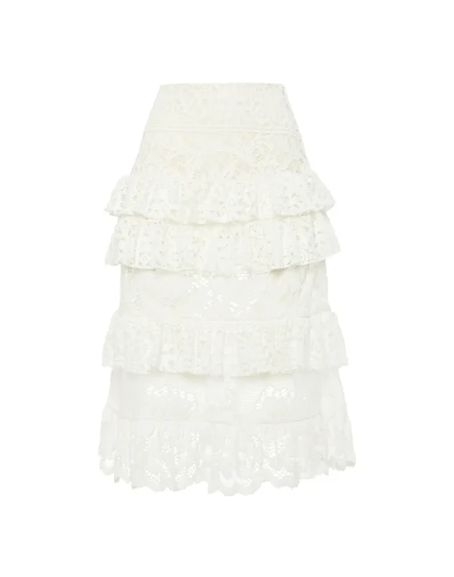 Footloose Lacey SkirtWhite in Cotton Lace
