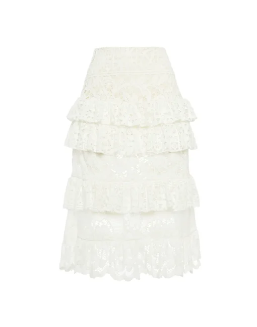Footloose Lacey SkirtWhite in Cotton Lace