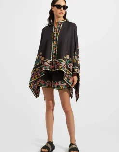 Foulard ShirtBorboni Placée Nero in Twill Silk