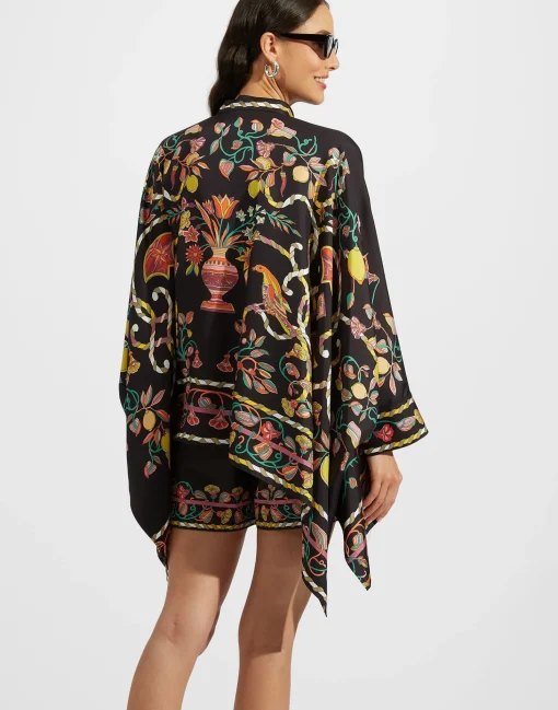 Foulard ShirtBorboni Placée Nero in Twill Silk
