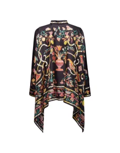 Foulard ShirtBorboni Placée Nero in Twill Silk