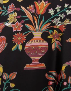 Foulard ShirtBorboni Placée Nero in Twill Silk