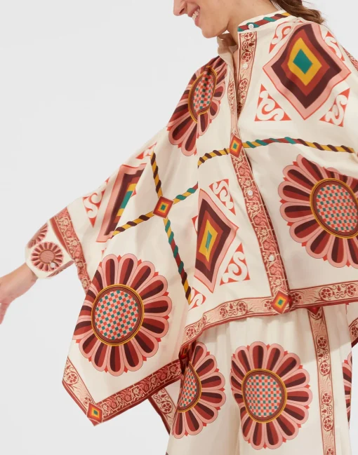 Foulard ShirtMacro Tiles Placée in Twill Silk