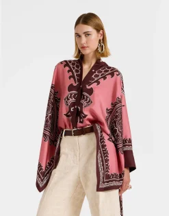 Foulard ShirtOltrarno Placée Pink in Silk Twill