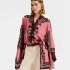 Foulard ShirtOltrarno Placée Pink in Silk Twill