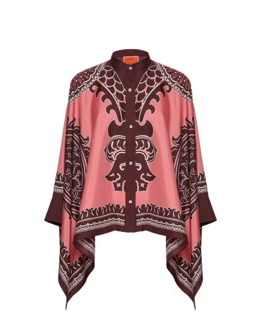 Foulard ShirtOltrarno Placée Pink in Silk Twill