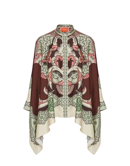 Foulard ShirtPortal Placée Brown in Silk Twill