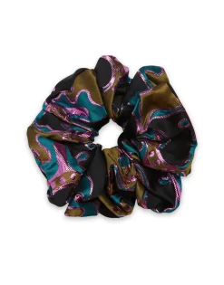 Giga ScrunchieSpritz Blue Petrol in Jacquard