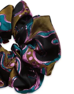 Giga ScrunchieSpritz Blue Petrol in Jacquard