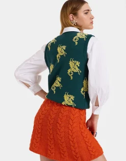 Gryphos GiletBlack & Lime in Fleece Jacquard