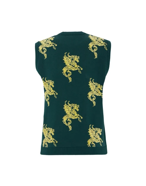 Gryphos GiletBlack & Lime in Fleece Jacquard