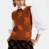 Gryphos GiletBrown in Fleece Jacquard