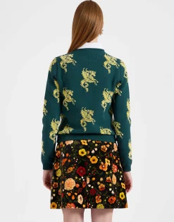 Gryphos SweaterDark Green in Fleece Jacquard