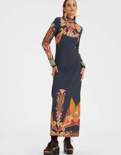 Halle DressTotem Placée Blue in Envers Satin