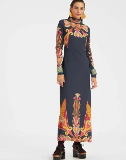 Halle DressTotem Placée Blue in Envers Satin