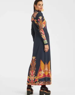 Halle DressTotem Placée Blue in Envers Satin