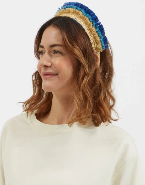 Halo HeadbandSolid Light Beige in Raffia Crochet
