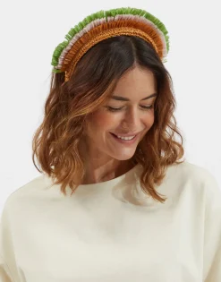 Halo HeadbandSolid Ocher in Raffia Crochet