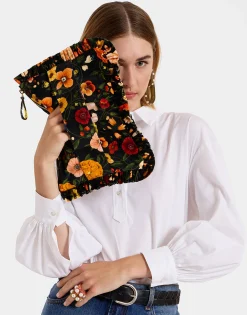 Hand PochetteBotticelli Black in Cotton Velvet