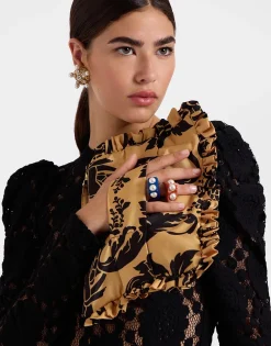 Hand PochetteCherubs Gold in Light Faille
