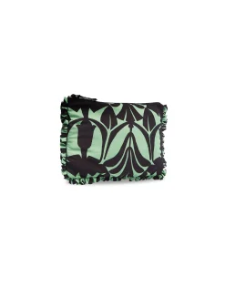 Hand PochettePapyrus Green in Faille